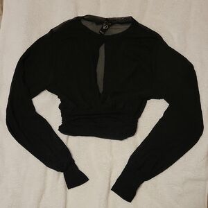 Windsor Black Sheer Long Sleeve Blouse